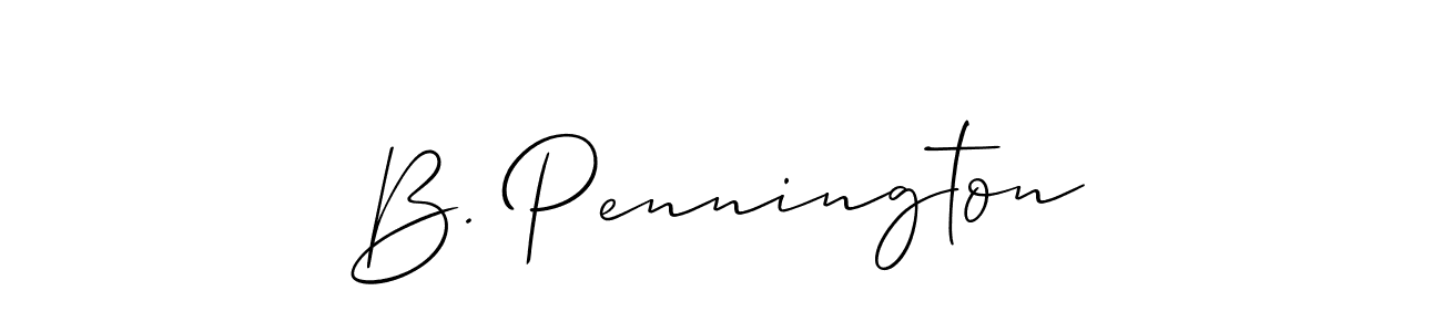 Use a signature maker to create a handwritten signature online. With this signature software, you can design (Allison_Script) your own signature for name B. Pennington. B. Pennington signature style 2 images and pictures png