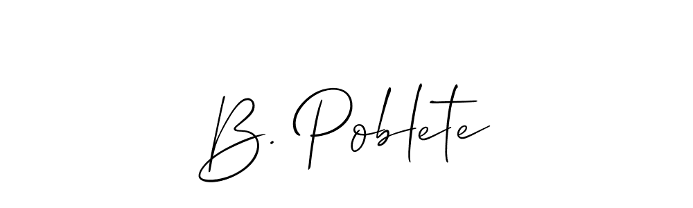 How to make B. Poblete signature? Allison_Script is a professional autograph style. Create handwritten signature for B. Poblete name. B. Poblete signature style 2 images and pictures png