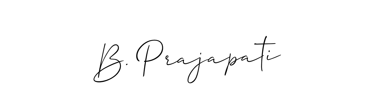 Allison_Script is a professional signature style that is perfect for those who want to add a touch of class to their signature. It is also a great choice for those who want to make their signature more unique. Get B. Prajapati name to fancy signature for free. B. Prajapati signature style 2 images and pictures png