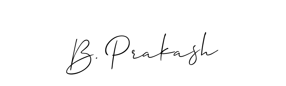 The best way (Allison_Script) to make a short signature is to pick only two or three words in your name. The name B. Prakash include a total of six letters. For converting this name. B. Prakash signature style 2 images and pictures png