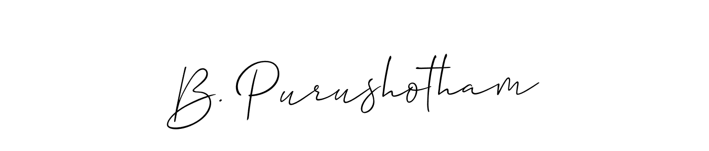 if you are searching for the best signature style for your name B. Purushotham. so please give up your signature search. here we have designed multiple signature styles  using Allison_Script. B. Purushotham signature style 2 images and pictures png