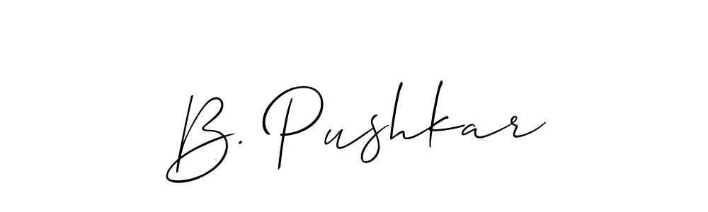 How to make B. Pushkar signature? Allison_Script is a professional autograph style. Create handwritten signature for B. Pushkar name. B. Pushkar signature style 2 images and pictures png