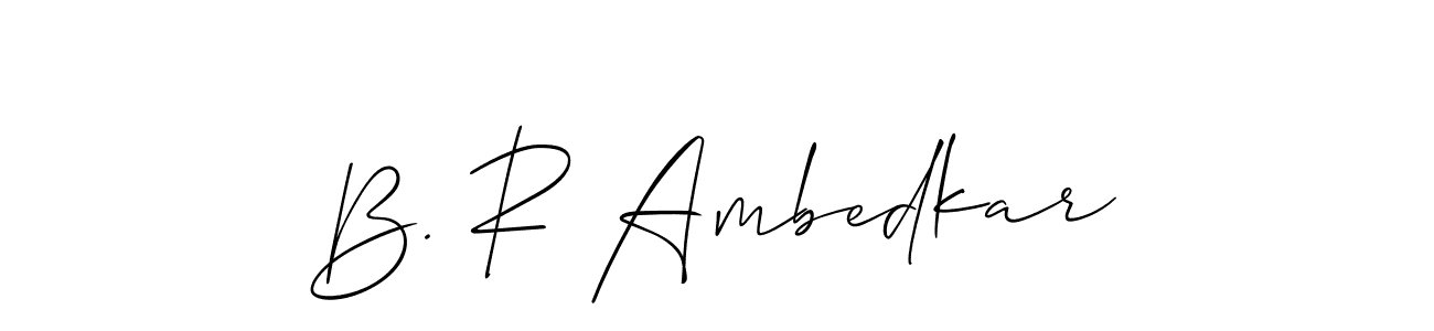 Make a beautiful signature design for name B. R Ambedkar. With this signature (Allison_Script) style, you can create a handwritten signature for free. B. R Ambedkar signature style 2 images and pictures png