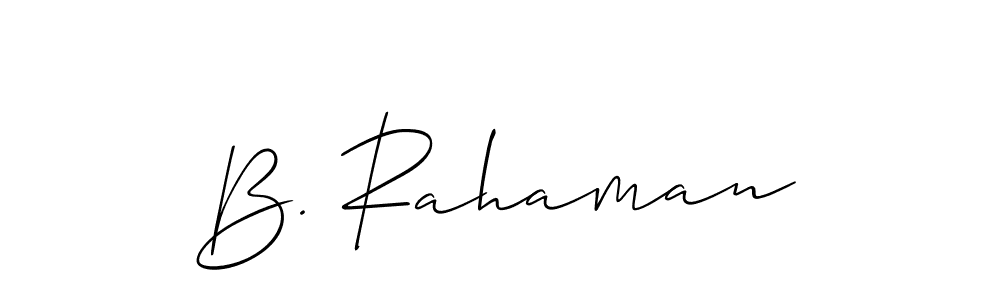 It looks lik you need a new signature style for name B. Rahaman. Design unique handwritten (Allison_Script) signature with our free signature maker in just a few clicks. B. Rahaman signature style 2 images and pictures png