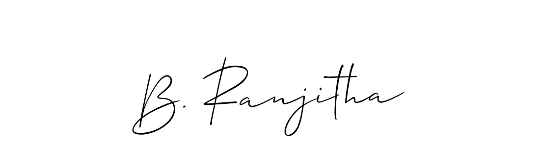 Also You can easily find your signature by using the search form. We will create B. Ranjitha name handwritten signature images for you free of cost using Allison_Script sign style. B. Ranjitha signature style 2 images and pictures png