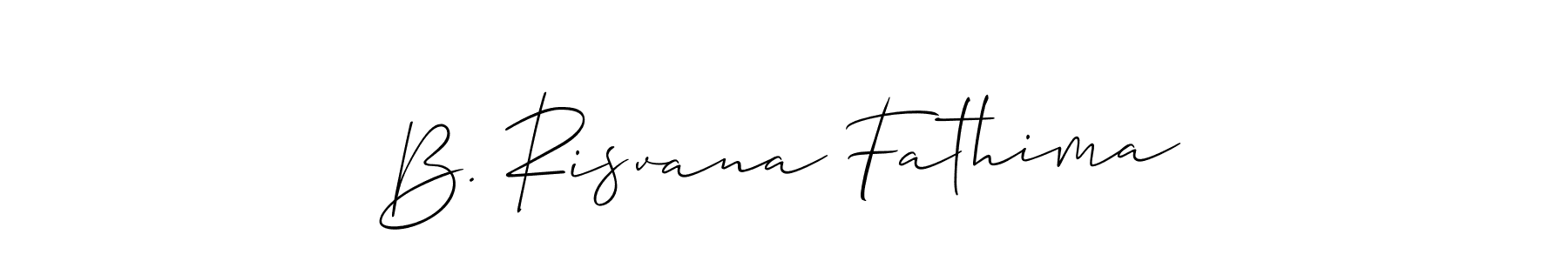 Create a beautiful signature design for name B. Risvana Fathima. With this signature (Allison_Script) fonts, you can make a handwritten signature for free. B. Risvana Fathima signature style 2 images and pictures png