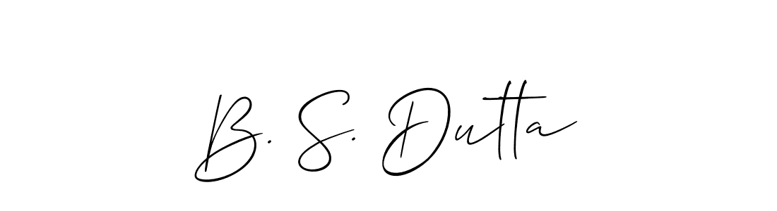 The best way (Allison_Script) to make a short signature is to pick only two or three words in your name. The name B. S. Dutta include a total of six letters. For converting this name. B. S. Dutta signature style 2 images and pictures png