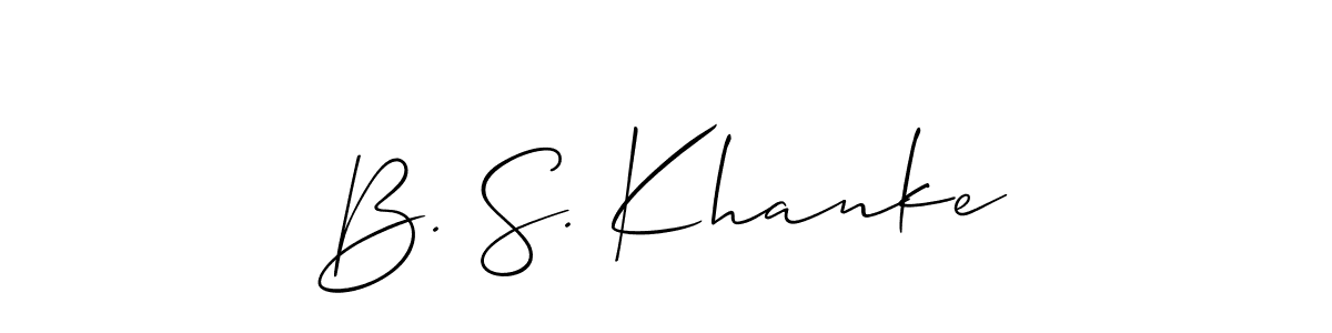 How to Draw B. S. Khanke signature style? Allison_Script is a latest design signature styles for name B. S. Khanke. B. S. Khanke signature style 2 images and pictures png