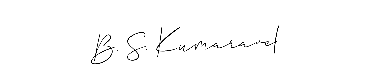 You should practise on your own different ways (Allison_Script) to write your name (B. S. Kumaravel) in signature. don't let someone else do it for you. B. S. Kumaravel signature style 2 images and pictures png