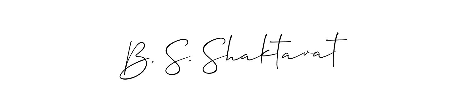 Make a short B. S. Shaktavat signature style. Manage your documents anywhere anytime using Allison_Script. Create and add eSignatures, submit forms, share and send files easily. B. S. Shaktavat signature style 2 images and pictures png