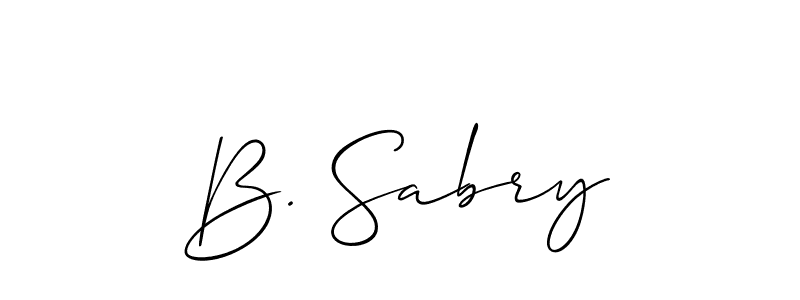 Also we have B. Sabry name is the best signature style. Create professional handwritten signature collection using Allison_Script autograph style. B. Sabry signature style 2 images and pictures png