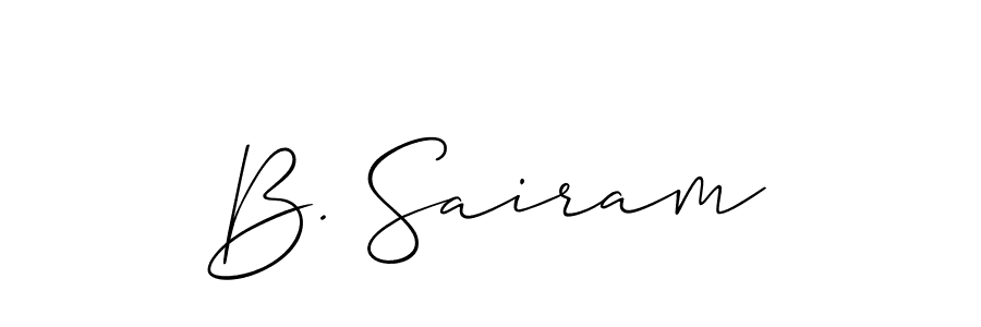 Also we have B. Sairam name is the best signature style. Create professional handwritten signature collection using Allison_Script autograph style. B. Sairam signature style 2 images and pictures png