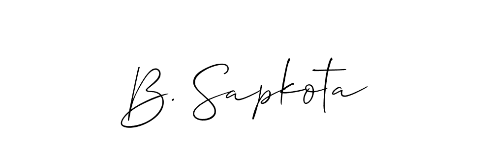 How to make B. Sapkota signature? Allison_Script is a professional autograph style. Create handwritten signature for B. Sapkota name. B. Sapkota signature style 2 images and pictures png