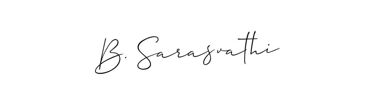 Make a beautiful signature design for name B. Sarasvathi. With this signature (Allison_Script) style, you can create a handwritten signature for free. B. Sarasvathi signature style 2 images and pictures png