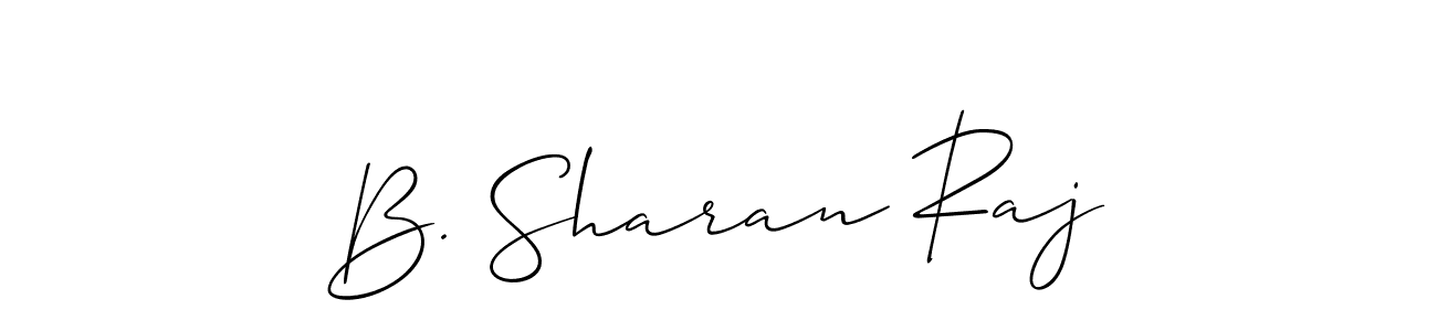 It looks lik you need a new signature style for name B. Sharan Raj. Design unique handwritten (Allison_Script) signature with our free signature maker in just a few clicks. B. Sharan Raj signature style 2 images and pictures png