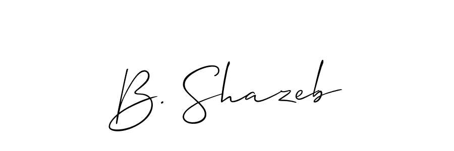 Make a beautiful signature design for name B. Shazeb. With this signature (Allison_Script) style, you can create a handwritten signature for free. B. Shazeb signature style 2 images and pictures png