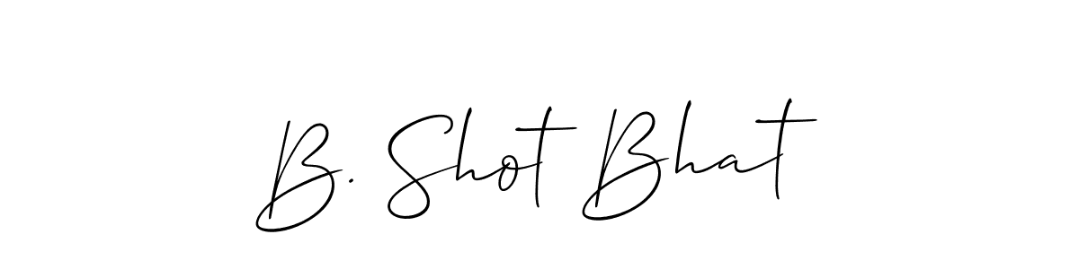 Use a signature maker to create a handwritten signature online. With this signature software, you can design (Allison_Script) your own signature for name B. Shot Bhat. B. Shot Bhat signature style 2 images and pictures png