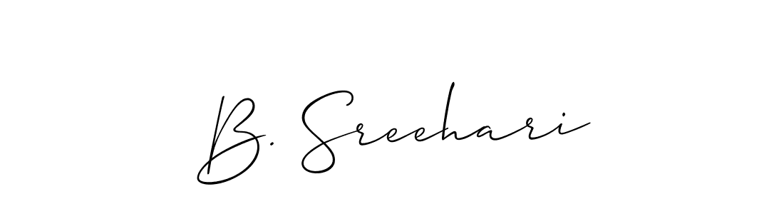 Make a beautiful signature design for name B. Sreehari. With this signature (Allison_Script) style, you can create a handwritten signature for free. B. Sreehari signature style 2 images and pictures png