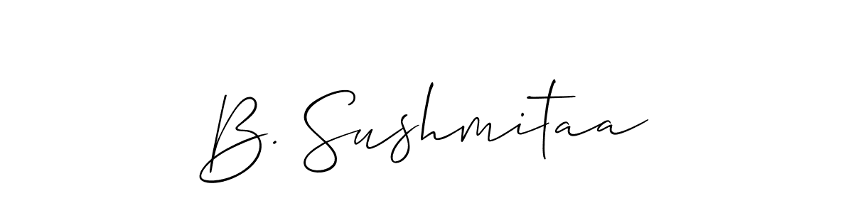 Make a short B. Sushmitaa signature style. Manage your documents anywhere anytime using Allison_Script. Create and add eSignatures, submit forms, share and send files easily. B. Sushmitaa signature style 2 images and pictures png