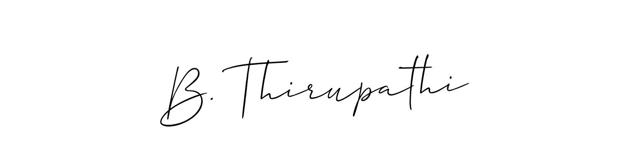 Make a short B. Thirupathi signature style. Manage your documents anywhere anytime using Allison_Script. Create and add eSignatures, submit forms, share and send files easily. B. Thirupathi signature style 2 images and pictures png