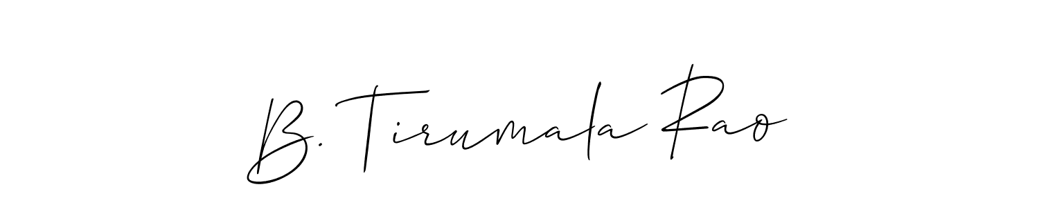 Also You can easily find your signature by using the search form. We will create B. Tirumala Rao name handwritten signature images for you free of cost using Allison_Script sign style. B. Tirumala Rao signature style 2 images and pictures png