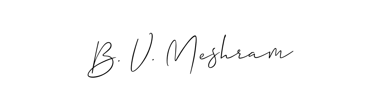 Make a beautiful signature design for name B. V. Meshram. With this signature (Allison_Script) style, you can create a handwritten signature for free. B. V. Meshram signature style 2 images and pictures png