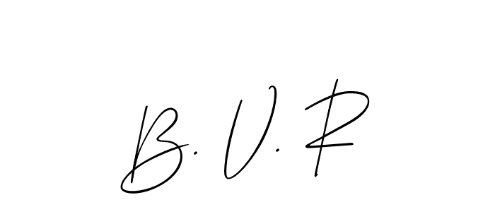 How to make B. V. R name signature. Use Allison_Script style for creating short signs online. This is the latest handwritten sign. B. V. R signature style 2 images and pictures png