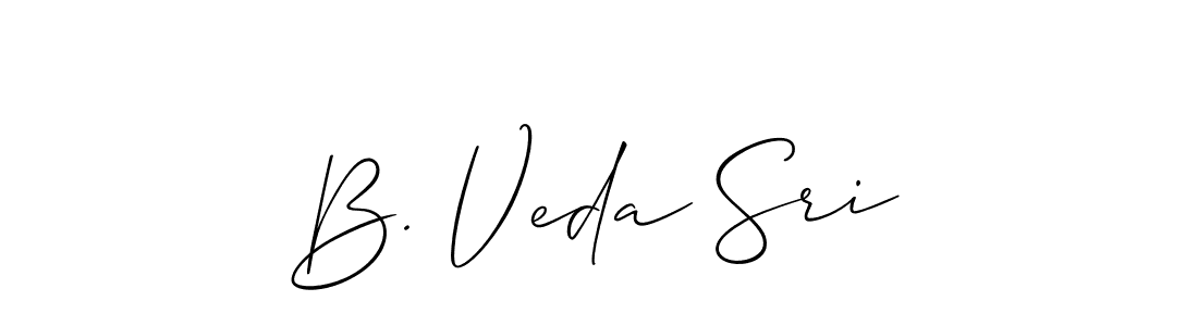 Design your own signature with our free online signature maker. With this signature software, you can create a handwritten (Allison_Script) signature for name B. Veda Sri. B. Veda Sri signature style 2 images and pictures png