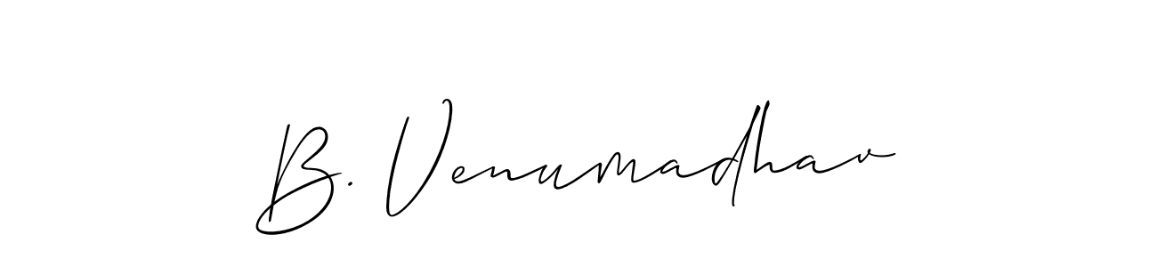 How to make B. Venumadhav signature? Allison_Script is a professional autograph style. Create handwritten signature for B. Venumadhav name. B. Venumadhav signature style 2 images and pictures png