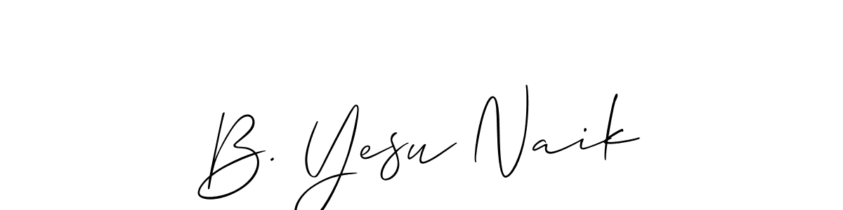 if you are searching for the best signature style for your name B. Yesu Naik. so please give up your signature search. here we have designed multiple signature styles  using Allison_Script. B. Yesu Naik signature style 2 images and pictures png