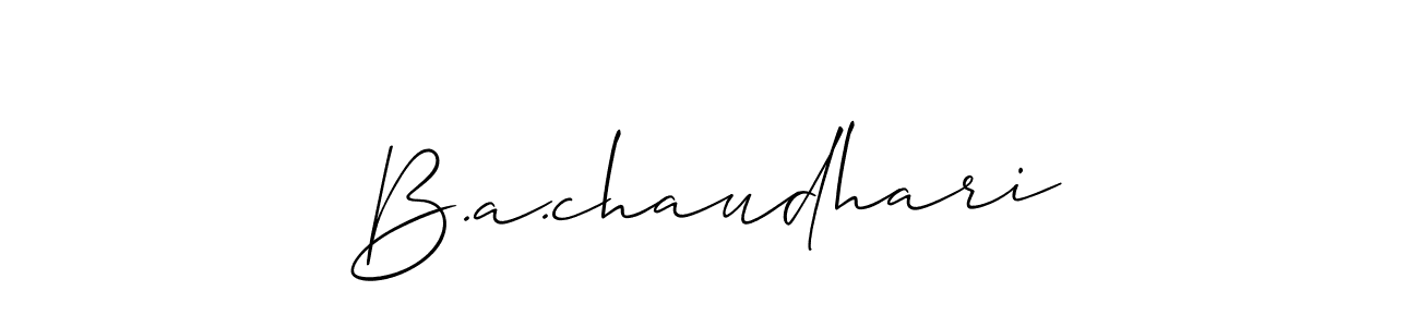 Create a beautiful signature design for name B.a.chaudhari. With this signature (Allison_Script) fonts, you can make a handwritten signature for free. B.a.chaudhari signature style 2 images and pictures png