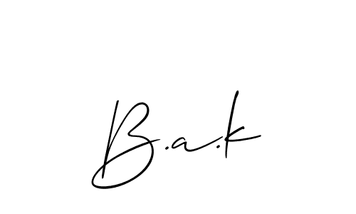 if you are searching for the best signature style for your name B.a.k. so please give up your signature search. here we have designed multiple signature styles  using Allison_Script. B.a.k signature style 2 images and pictures png