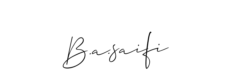 Also we have B.a.saifi name is the best signature style. Create professional handwritten signature collection using Allison_Script autograph style. B.a.saifi signature style 2 images and pictures png