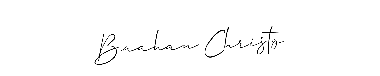 Create a beautiful signature design for name B.aahan Christo. With this signature (Allison_Script) fonts, you can make a handwritten signature for free. B.aahan Christo signature style 2 images and pictures png