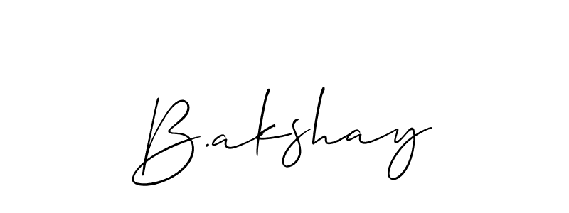 Create a beautiful signature design for name B.akshay. With this signature (Allison_Script) fonts, you can make a handwritten signature for free. B.akshay signature style 2 images and pictures png