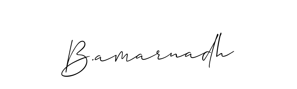 Design your own signature with our free online signature maker. With this signature software, you can create a handwritten (Allison_Script) signature for name B.amarnadh. B.amarnadh signature style 2 images and pictures png