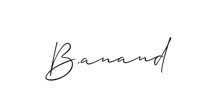 Make a beautiful signature design for name B.anand. With this signature (Allison_Script) style, you can create a handwritten signature for free. B.anand signature style 2 images and pictures png