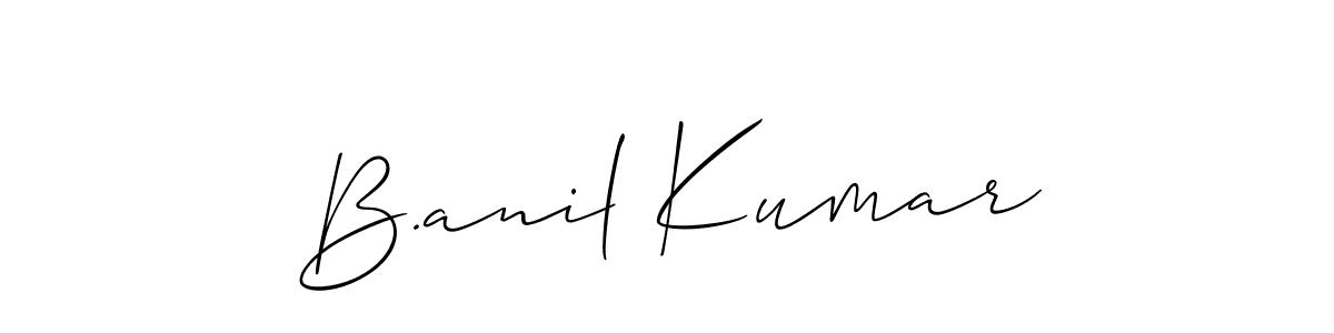 Design your own signature with our free online signature maker. With this signature software, you can create a handwritten (Allison_Script) signature for name B.anil Kumar. B.anil Kumar signature style 2 images and pictures png