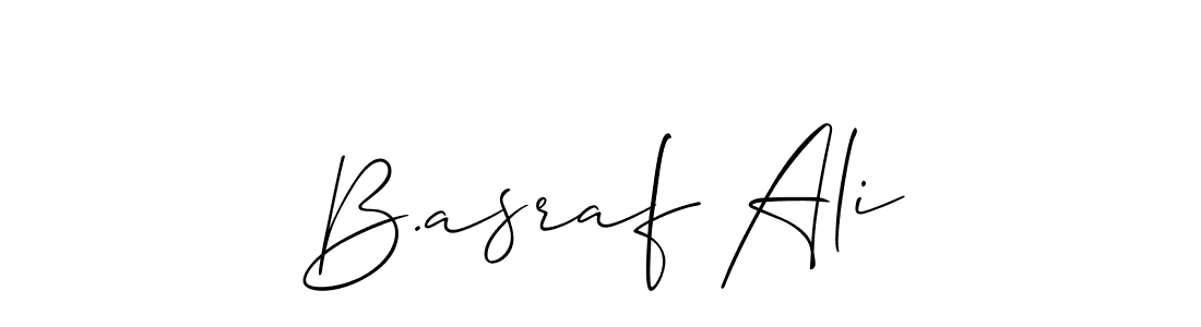 Make a beautiful signature design for name B.asraf Ali. With this signature (Allison_Script) style, you can create a handwritten signature for free. B.asraf Ali signature style 2 images and pictures png