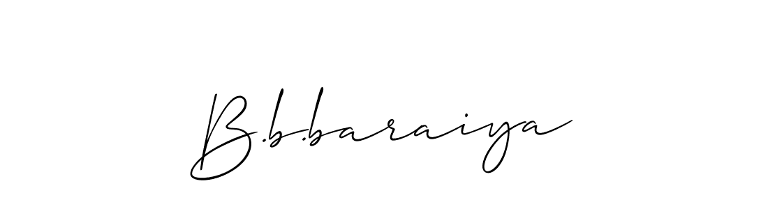 Allison_Script is a professional signature style that is perfect for those who want to add a touch of class to their signature. It is also a great choice for those who want to make their signature more unique. Get B.b.baraiya name to fancy signature for free. B.b.baraiya signature style 2 images and pictures png