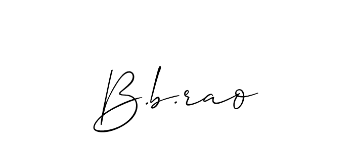 The best way (Allison_Script) to make a short signature is to pick only two or three words in your name. The name B.b.rao include a total of six letters. For converting this name. B.b.rao signature style 2 images and pictures png