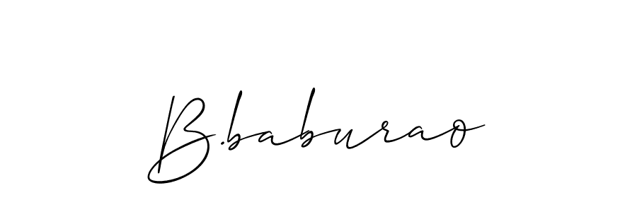 The best way (Allison_Script) to make a short signature is to pick only two or three words in your name. The name B.baburao include a total of six letters. For converting this name. B.baburao signature style 2 images and pictures png