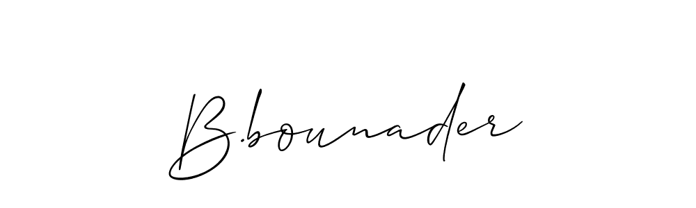 Make a beautiful signature design for name B.bounader. With this signature (Allison_Script) style, you can create a handwritten signature for free. B.bounader signature style 2 images and pictures png