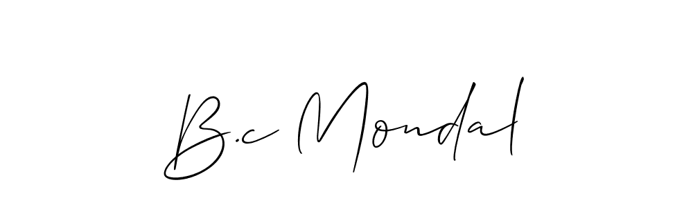 Create a beautiful signature design for name B.c Mondal. With this signature (Allison_Script) fonts, you can make a handwritten signature for free. B.c Mondal signature style 2 images and pictures png