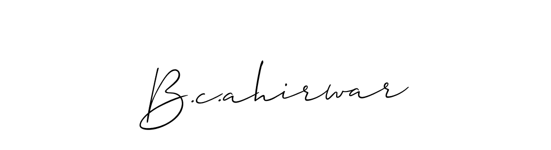 Also You can easily find your signature by using the search form. We will create B.c.ahirwar name handwritten signature images for you free of cost using Allison_Script sign style. B.c.ahirwar signature style 2 images and pictures png