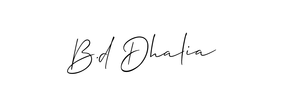 How to make B.d Dhalia signature? Allison_Script is a professional autograph style. Create handwritten signature for B.d Dhalia name. B.d Dhalia signature style 2 images and pictures png