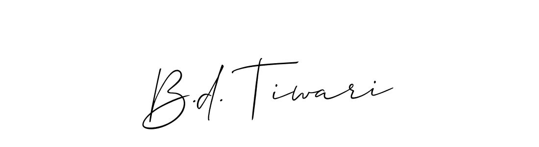 It looks lik you need a new signature style for name B.d. Tiwari. Design unique handwritten (Allison_Script) signature with our free signature maker in just a few clicks. B.d. Tiwari signature style 2 images and pictures png