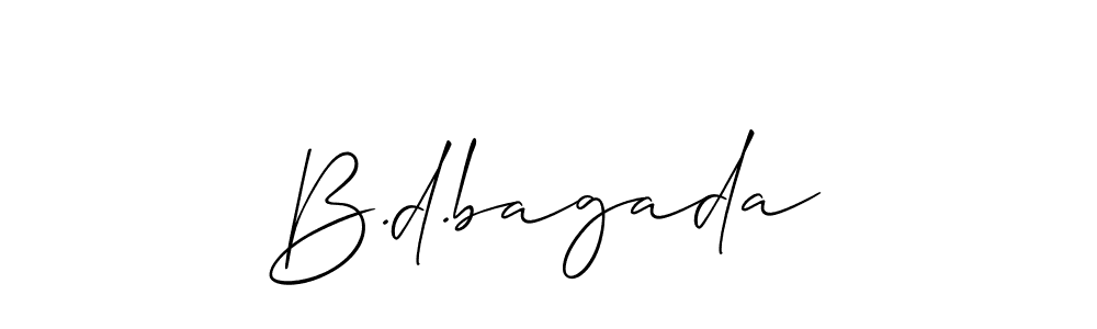 How to make B.d.bagada name signature. Use Allison_Script style for creating short signs online. This is the latest handwritten sign. B.d.bagada signature style 2 images and pictures png