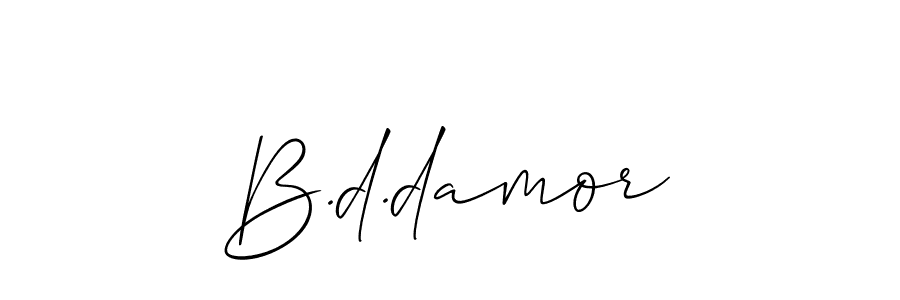 Use a signature maker to create a handwritten signature online. With this signature software, you can design (Allison_Script) your own signature for name B.d.damor. B.d.damor signature style 2 images and pictures png