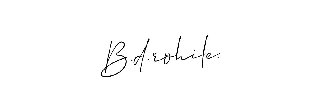 Also You can easily find your signature by using the search form. We will create B.d.rohile. name handwritten signature images for you free of cost using Allison_Script sign style. B.d.rohile. signature style 2 images and pictures png